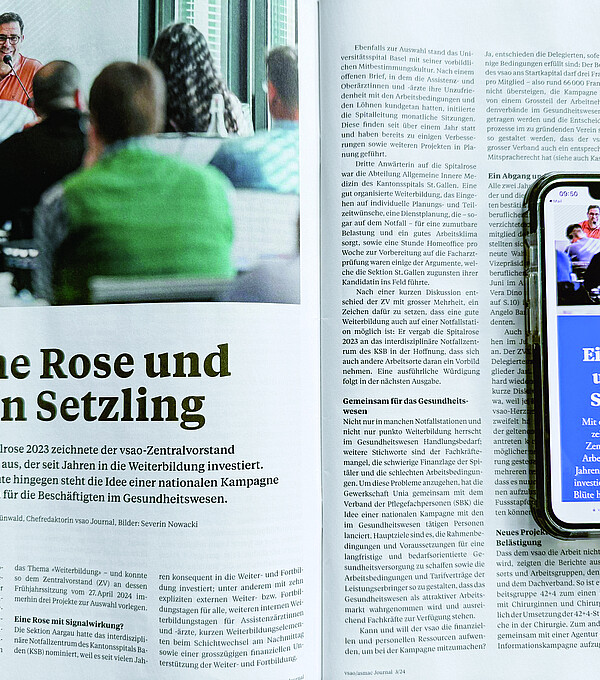 Print und online: In den letzten 27 Jahren erschien das vsao Journal als gedrucktes Heft, künftig ist es ein reines Onlinemagazin.  Bild: mediservice vsao-asmac